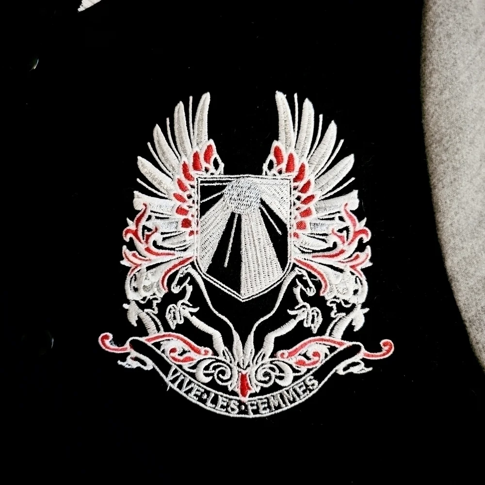 H&M Varsity Jacket With Vive Les Femmes Patch Size 2